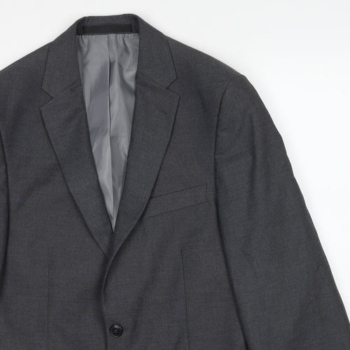 Marks and Spencer Mens Grey Polyester Jacket Suit Jacket Size 38 Regular