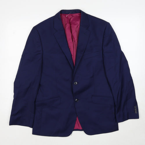 Performance Suit Mens Blue Wool Jacket Suit Jacket Size 38 Regular