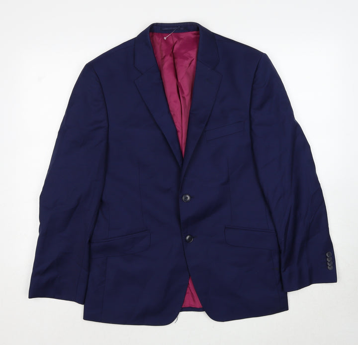 Performance Suit Mens Blue Wool Jacket Suit Jacket Size 38 Regular