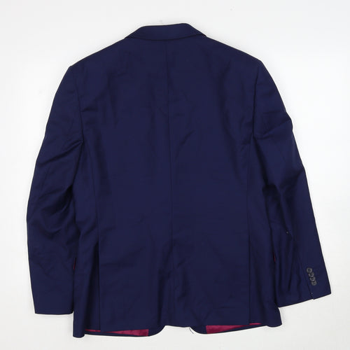 Performance Suit Mens Blue Wool Jacket Suit Jacket Size 38 Regular