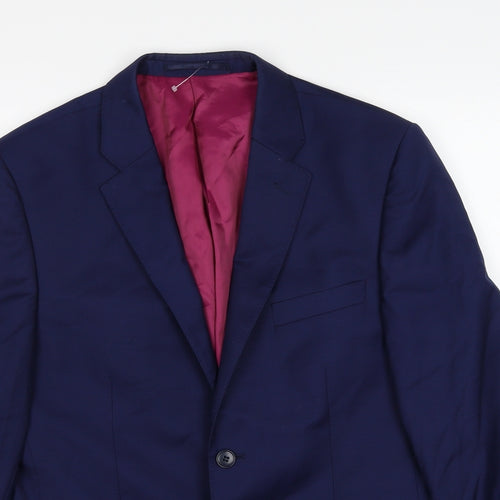 Performance Suit Mens Blue Wool Jacket Suit Jacket Size 38 Regular