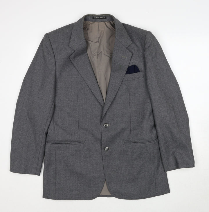 Guards London Mens Grey Wool Jacket Suit Jacket Size 40 Regular