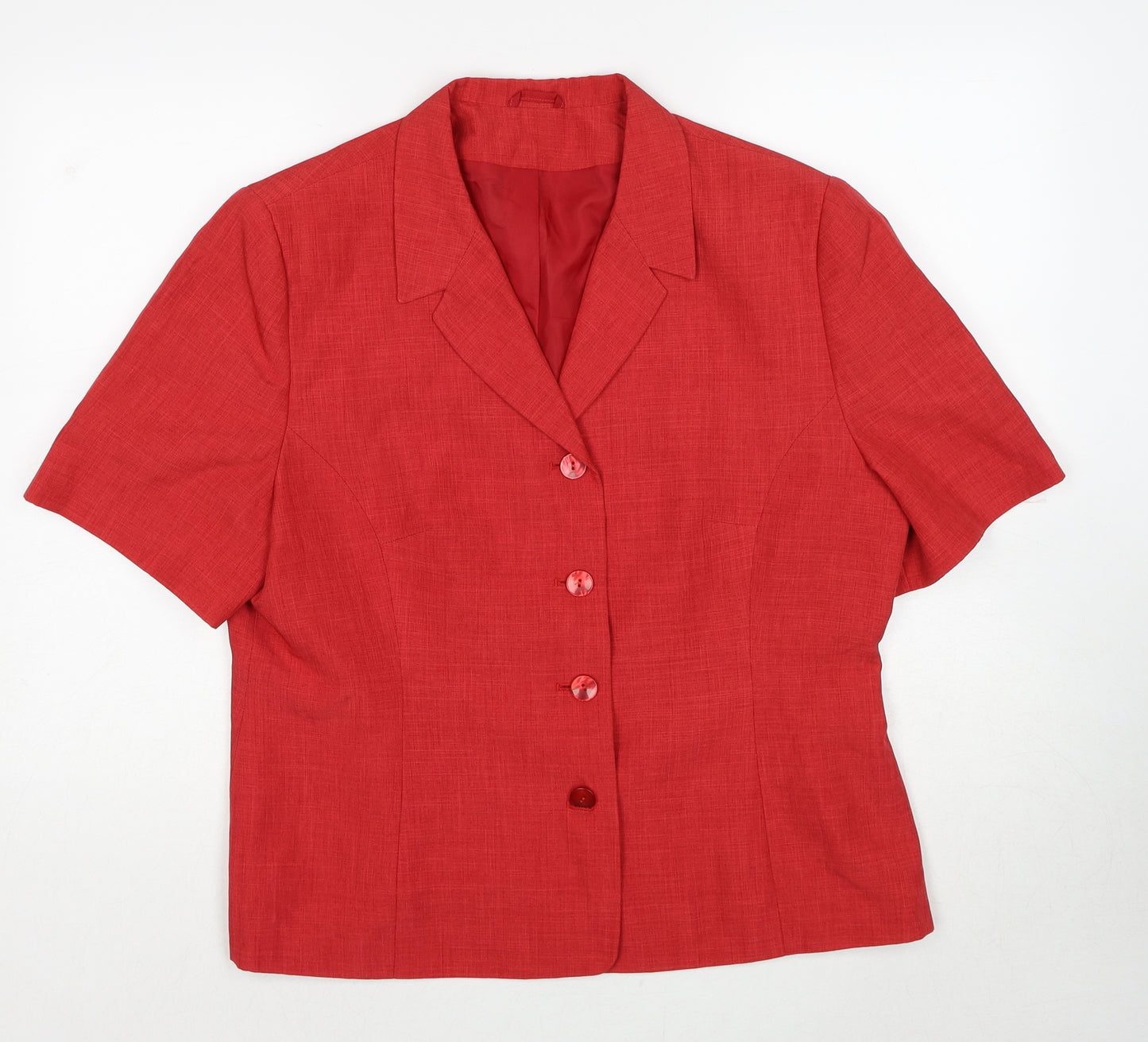 Marks and Spencer Womens Red Jacket Blazer Size 18 Button