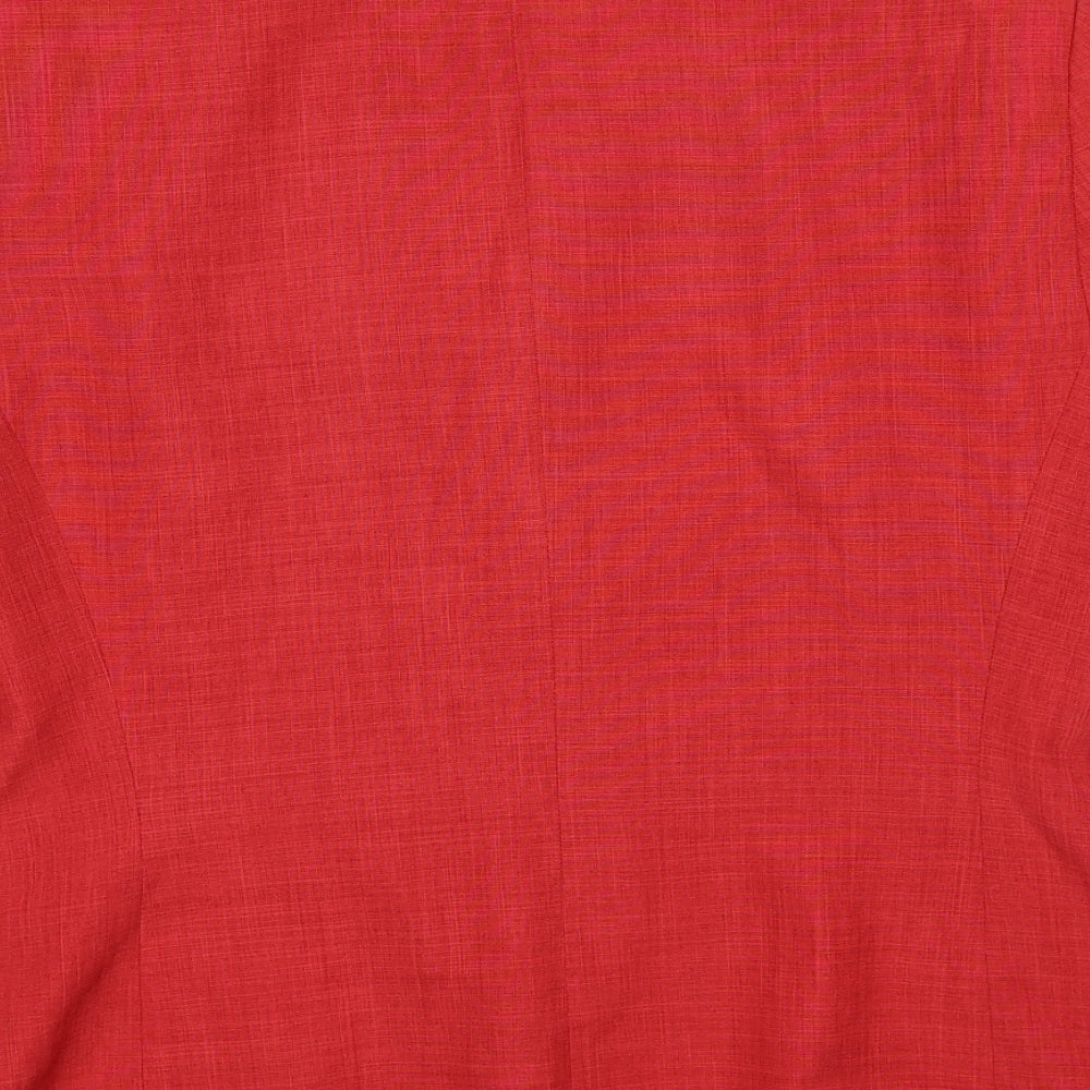 Marks and Spencer Womens Red Jacket Blazer Size 18 Button