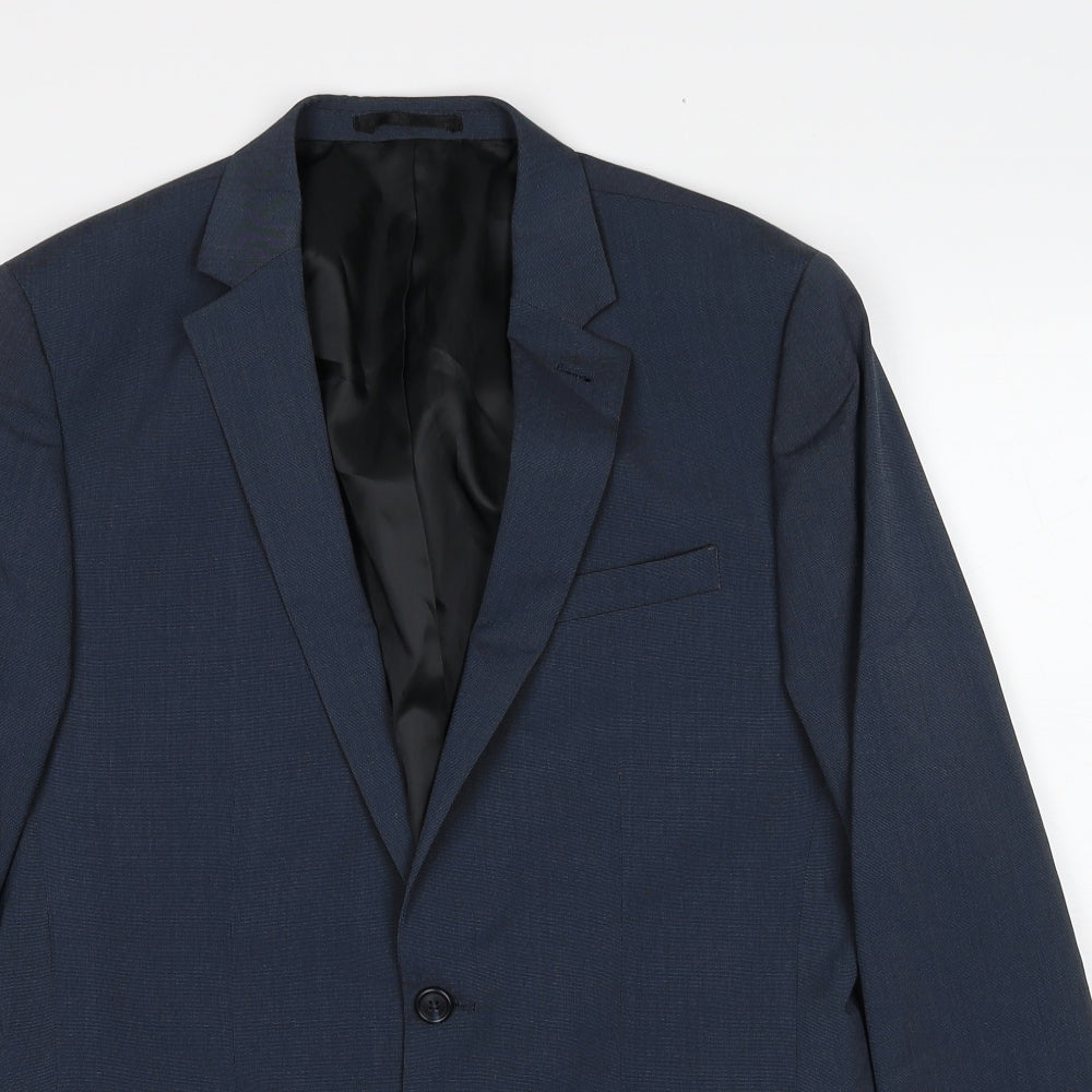 ASOS Mens Blue Polyester Jacket Suit Jacket Size 40 Regular