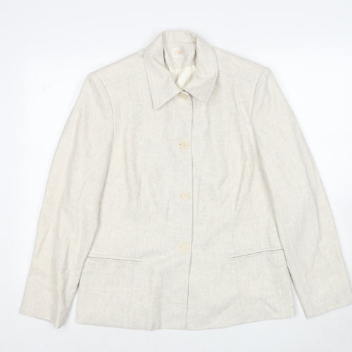 Cleo Womens Beige Jacket Blazer Size 8 Button