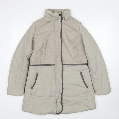 Debenhams Womens Beige Parka Coat Size 10 Zip