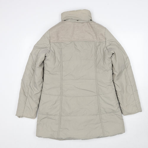 Debenhams Womens Beige Parka Coat Size 10 Zip