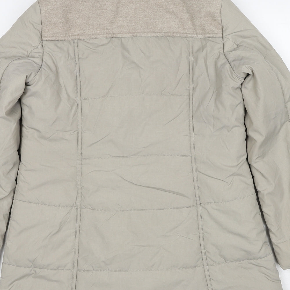 Debenhams Womens Beige Parka Coat Size 10 Zip