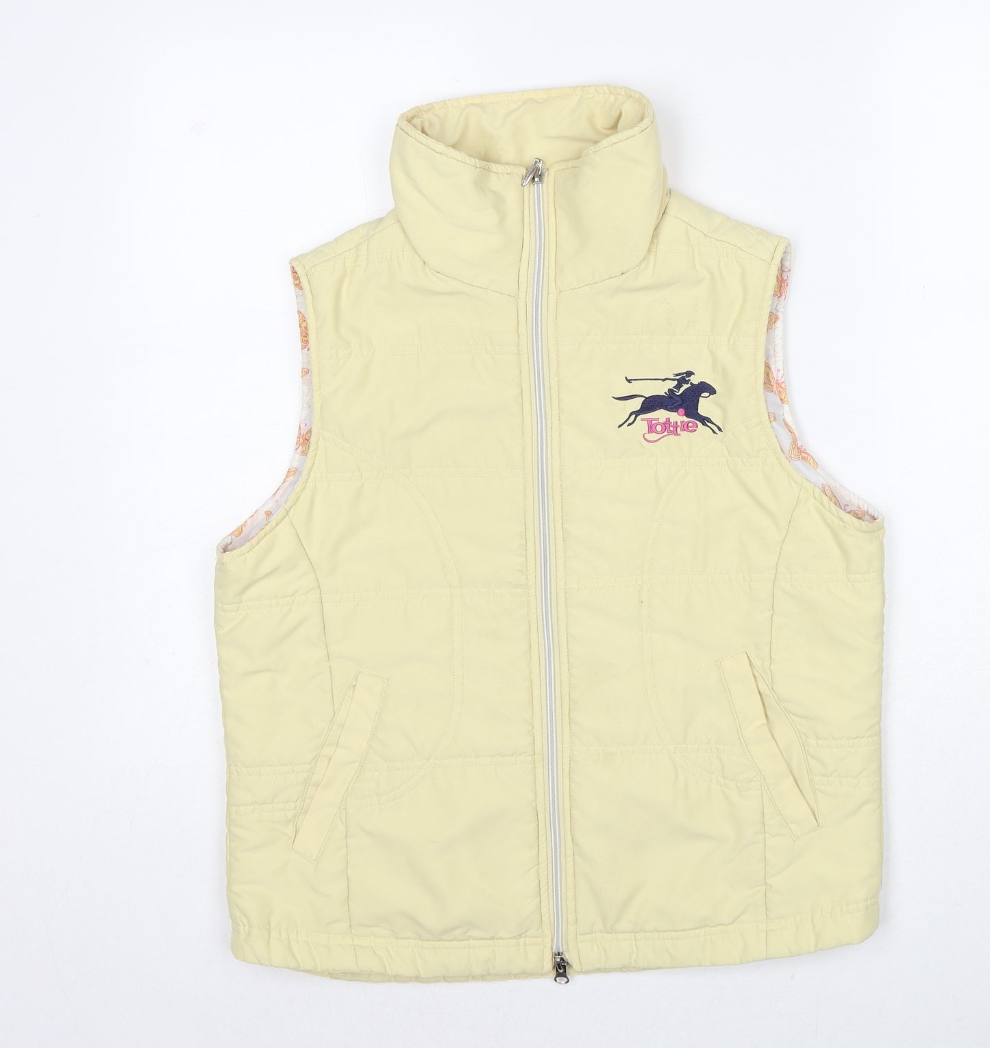 Tottie Womens Yellow Gilet Jacket Size M Zip