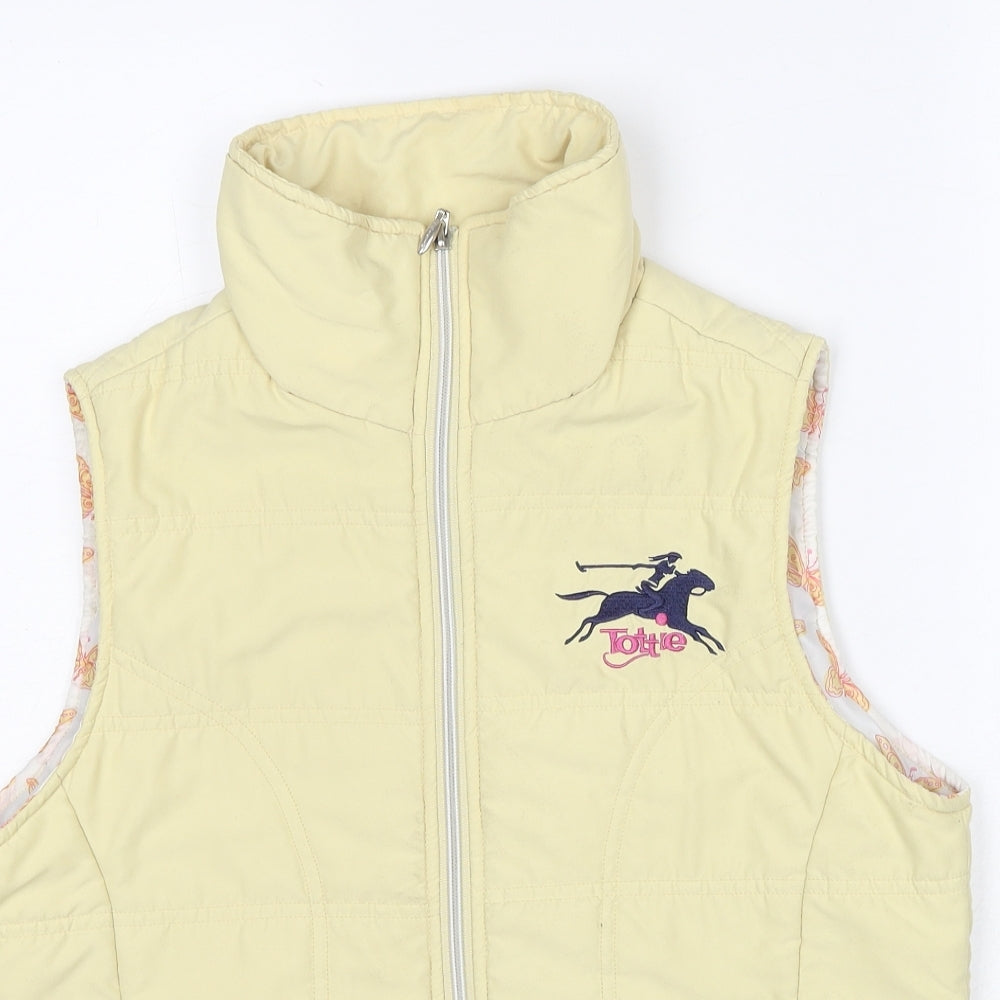 Tottie Womens Yellow Gilet Jacket Size M Zip
