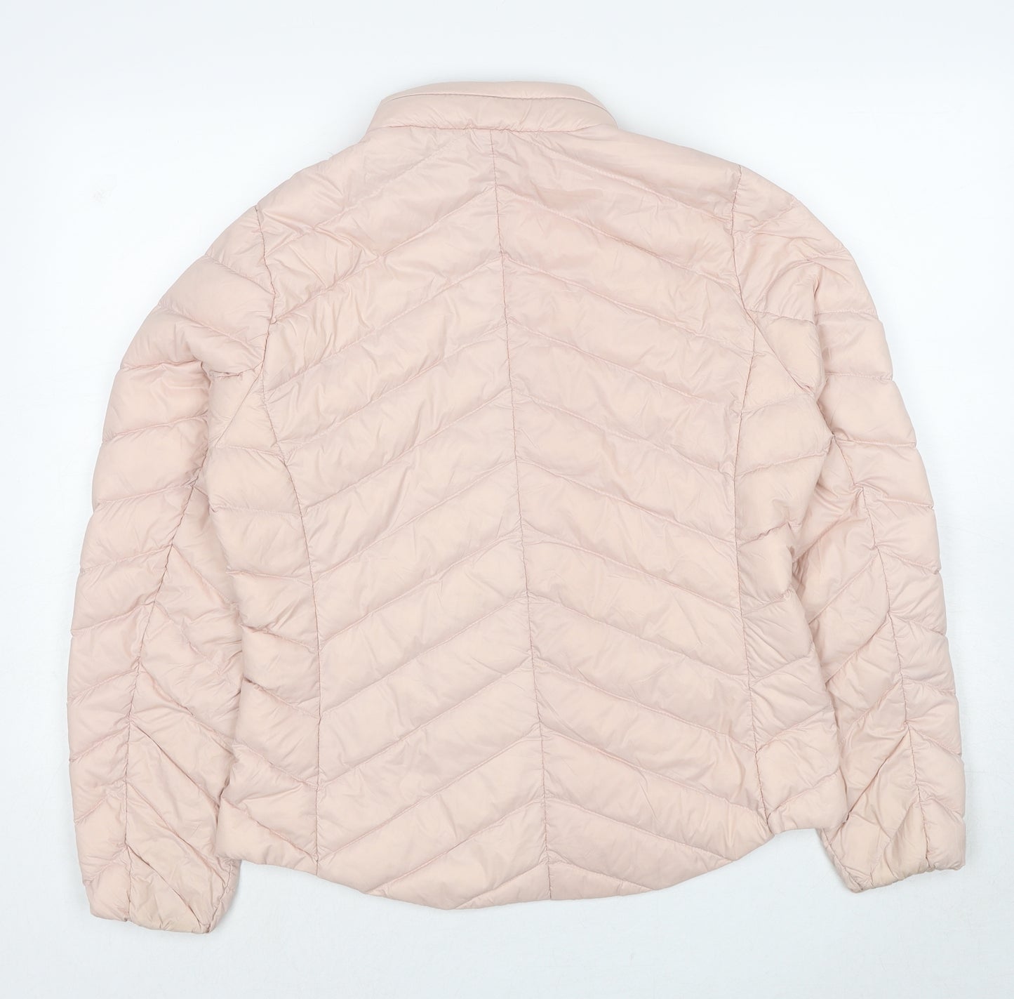 Marks and Spencer Womens Pink Quilted Jacket Size 12 Zip