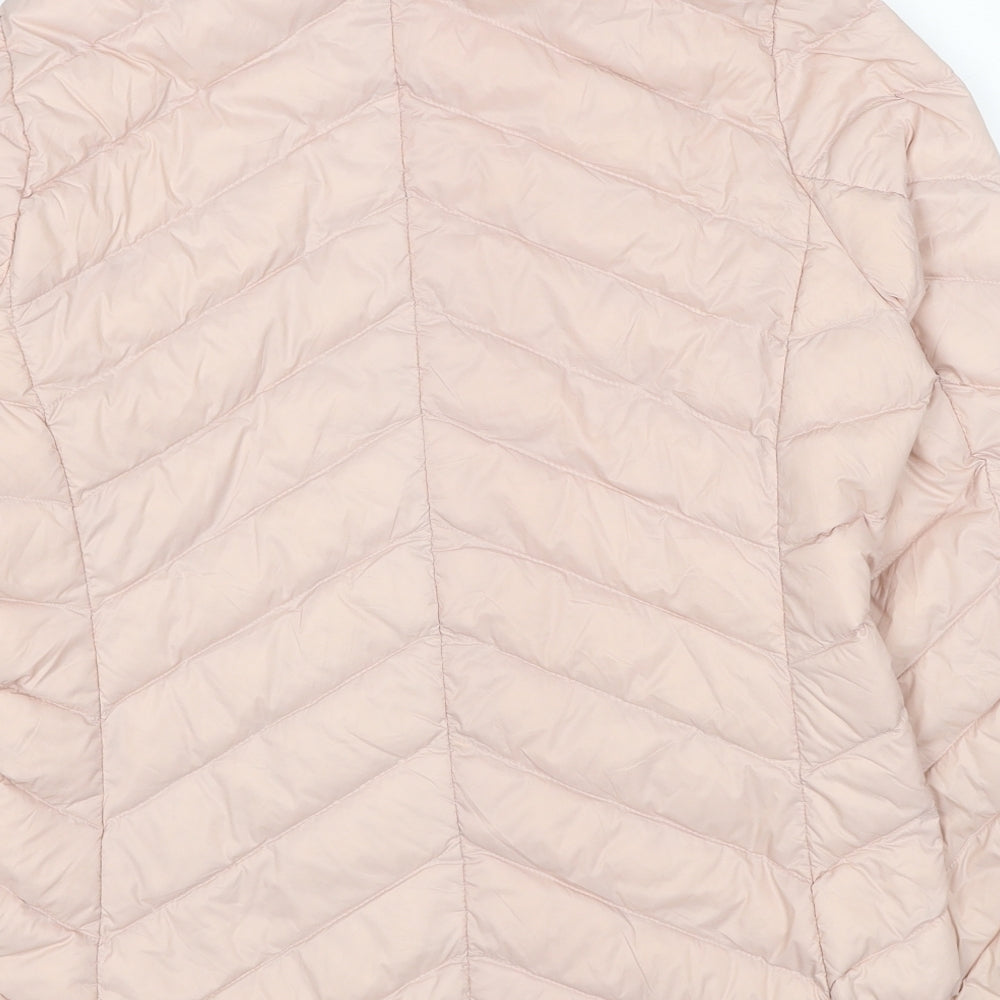 Marks and Spencer Womens Pink Quilted Jacket Size 12 Zip