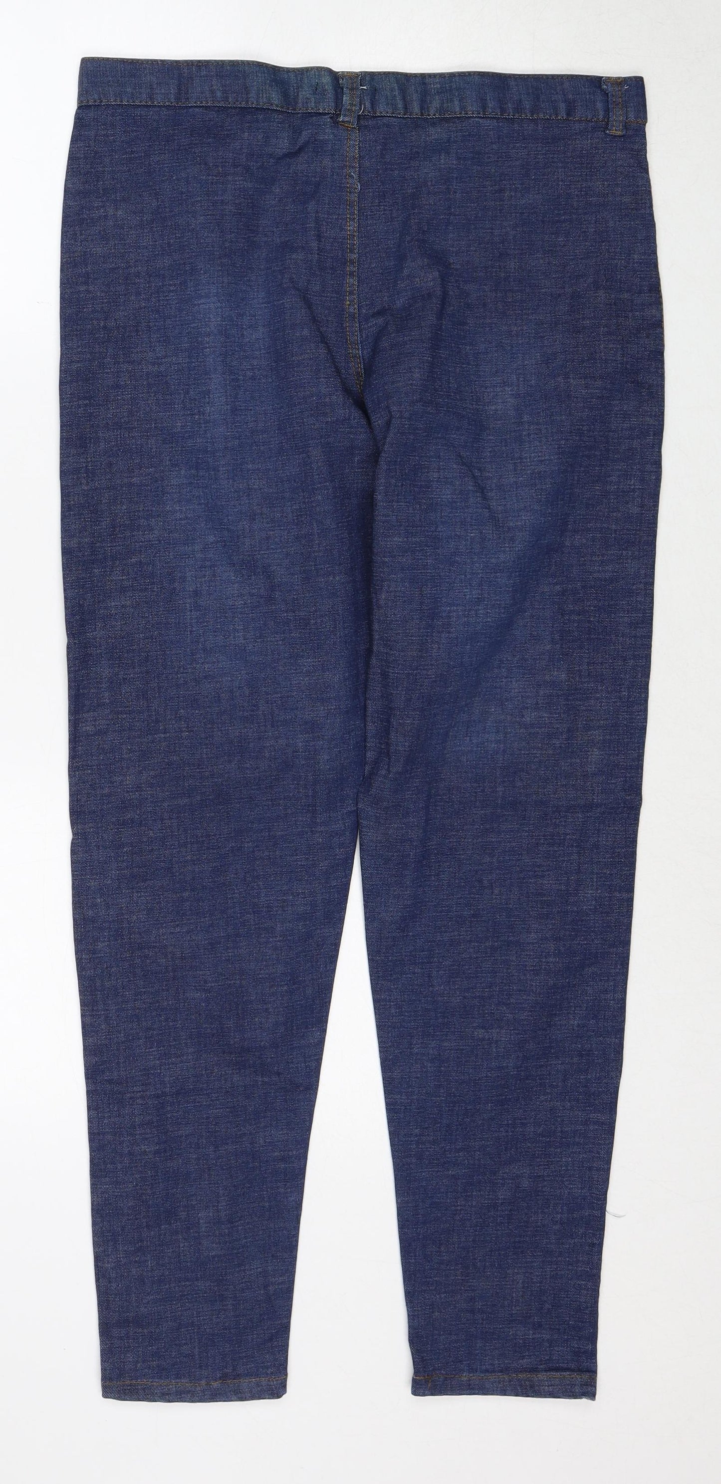 Made in Italy Womens Blue Cotton Skinny Jeans Size 14 Regular Zip