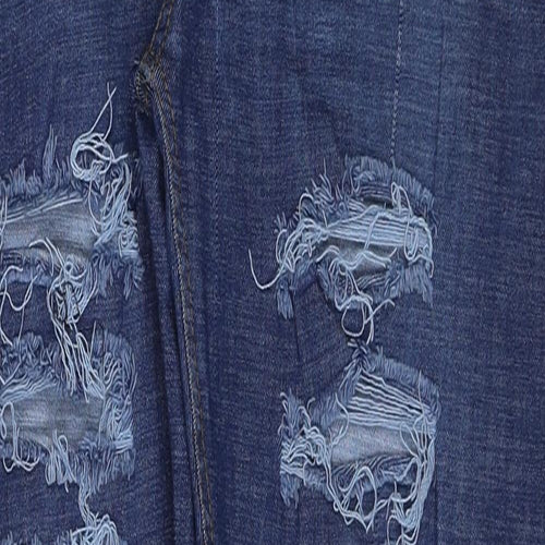Made in Italy Womens Blue Cotton Skinny Jeans Size 14 Regular Zip