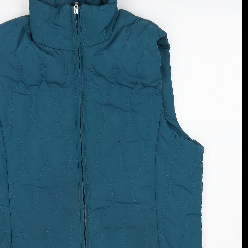 Pure & Natural Womens Blue Gilet Jacket Size 14 Zip