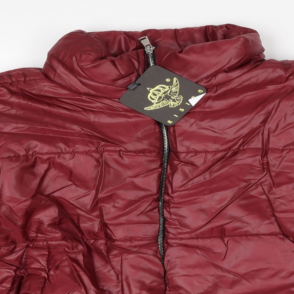 Rising international Womens Red Puffer Jacket Jacket Size XL Zip