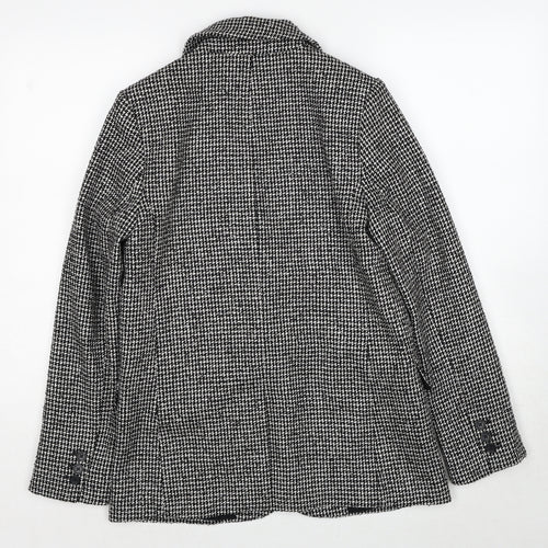 Marks and Spencer Womens Black Geometric Polyester Jacket Blazer Size 8