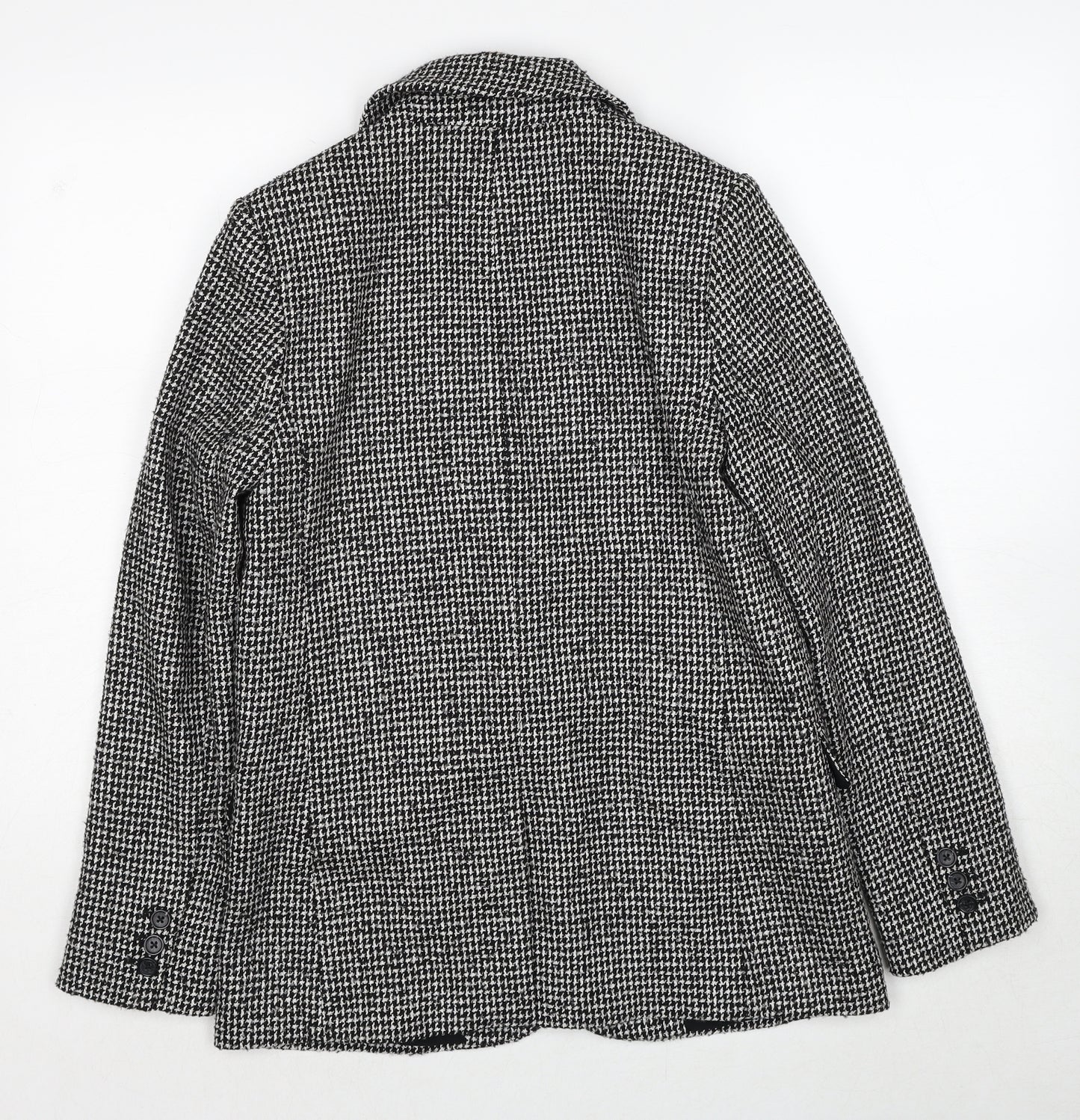 Marks and Spencer Womens Black Geometric Polyester Jacket Blazer Size 8