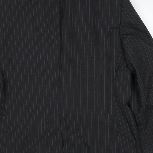 Origin Mens Grey Striped Polyester Jacket Suit Jacket Size 42 Regular