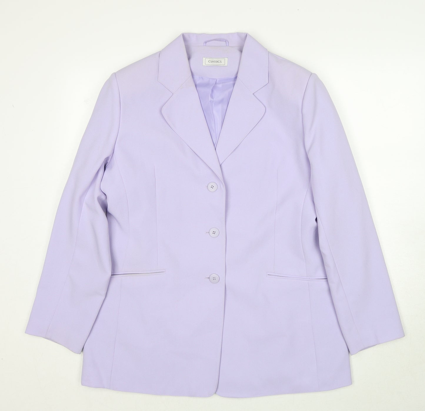Classics Womens Purple Jacket Blazer Size 16 Button