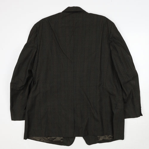 March Mens Green Plaid Wool Jacket Suit Jacket Size 42 Regular