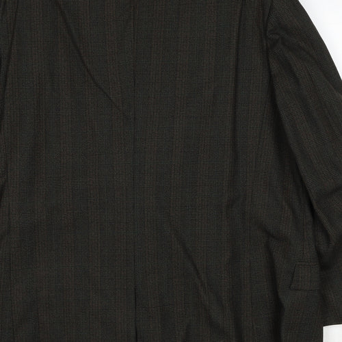 March Mens Green Plaid Wool Jacket Suit Jacket Size 42 Regular