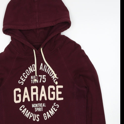 Garage Womens Red Cotton Pullover Hoodie Size M Pullover