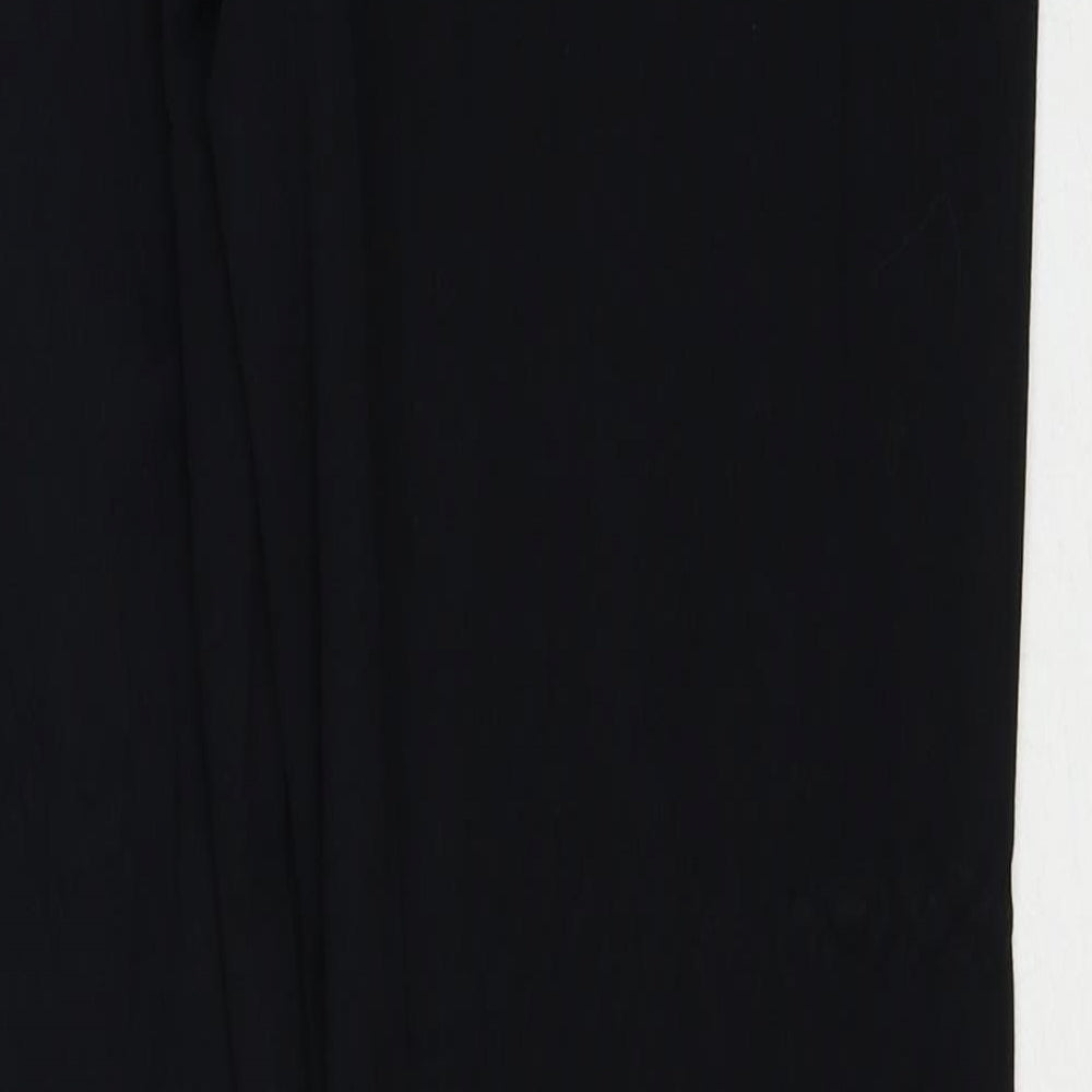 Marks and Spencer Womens Black Polyester Trousers Size 10 Regular Zip