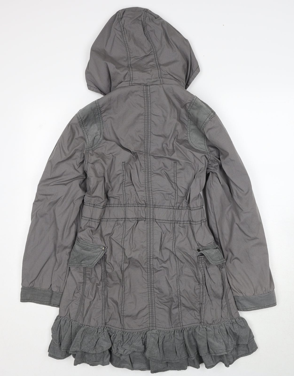 NEXT Girls Grey Parka Coat Size 13-14 Years Zip