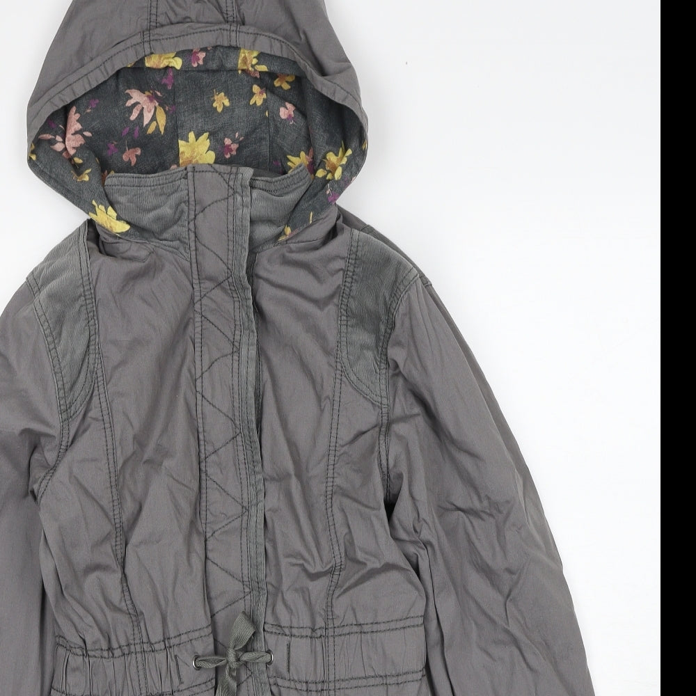 NEXT Girls Grey Parka Coat Size 13-14 Years Zip