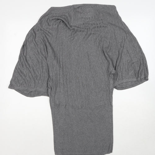 H&M Womens Grey Round Neck Cotton Pullover Jumper Size S