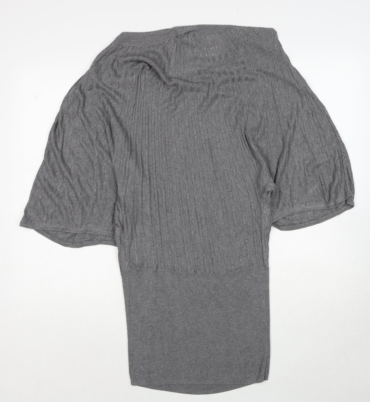 H&M Womens Grey Round Neck Cotton Pullover Jumper Size S