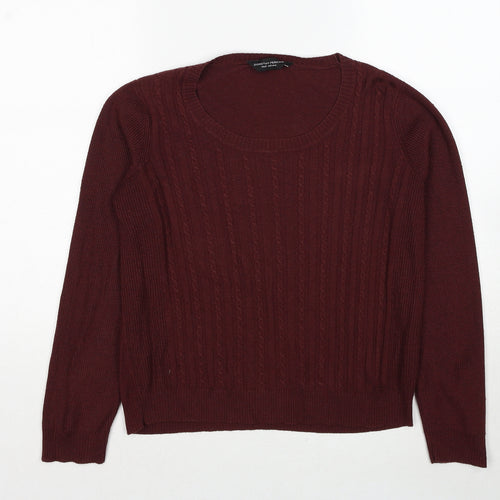Dorothy Perkins Womens Red Scoop Neck Viscose Pullover Jumper Size 12