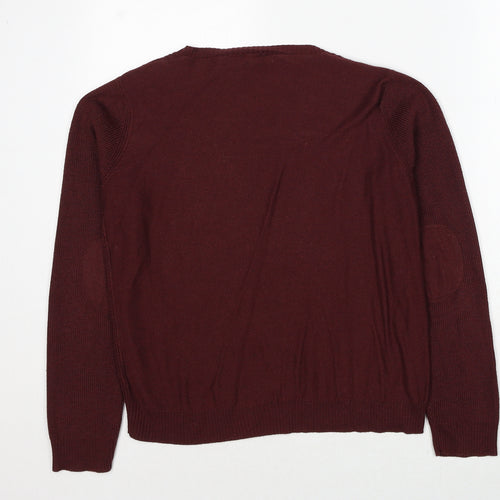 Dorothy Perkins Womens Red Scoop Neck Viscose Pullover Jumper Size 12