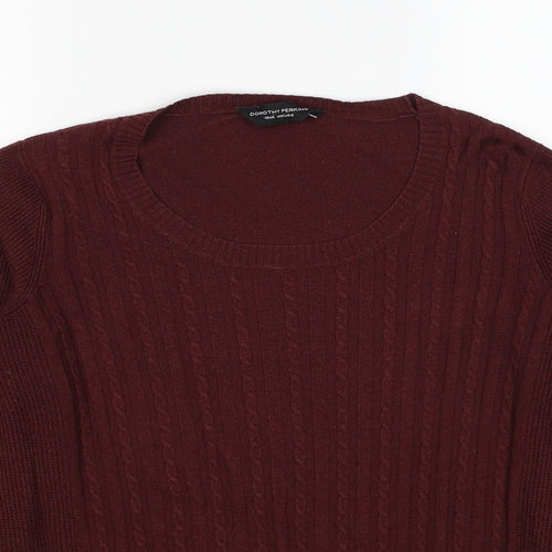 Dorothy Perkins Womens Red Scoop Neck Viscose Pullover Jumper Size 12