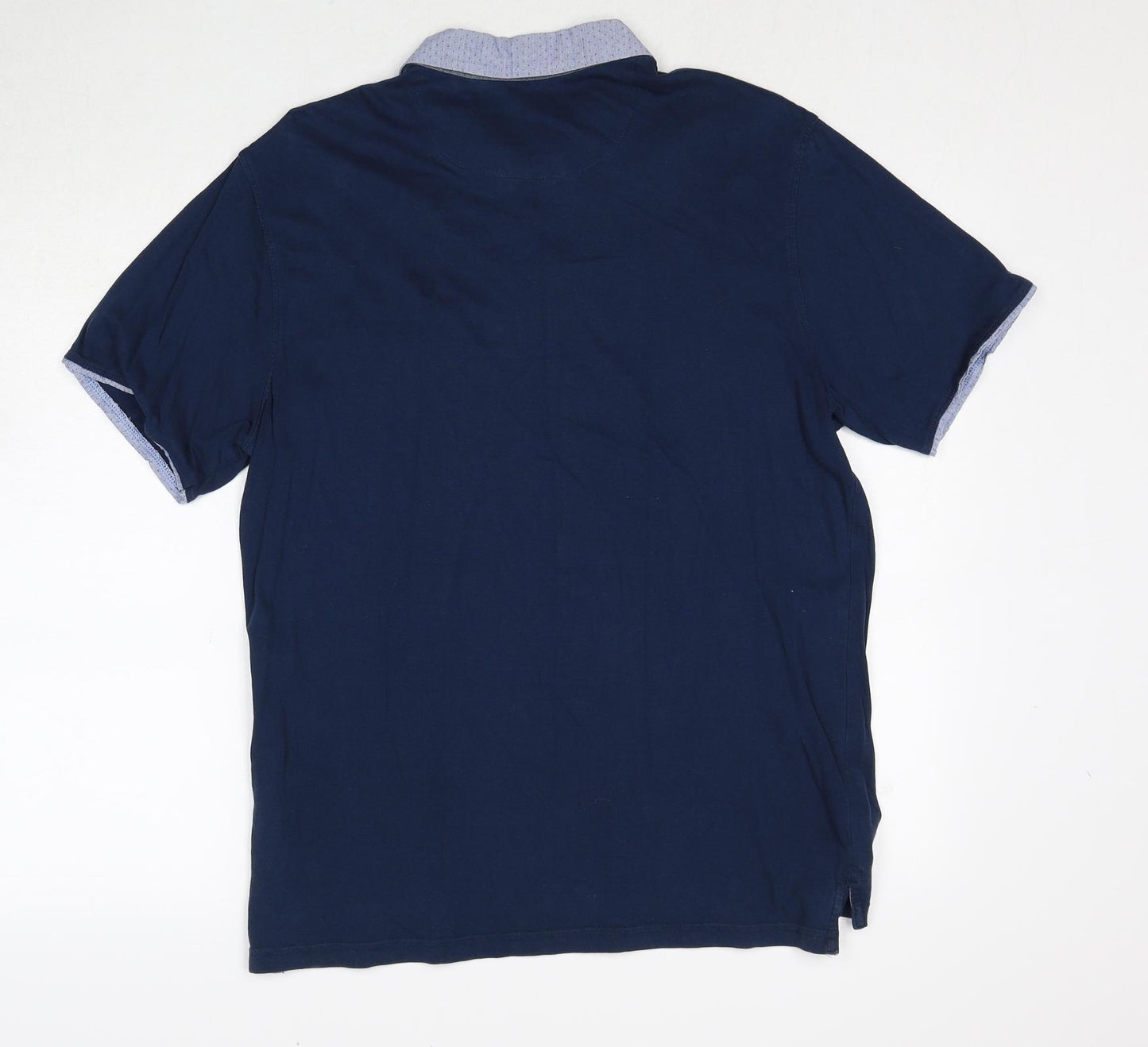 Debenhams Womens Blue Cotton Basic Polo Size L Collared