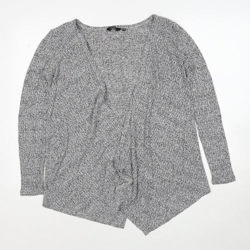 New Look Womens Grey V-Neck Viscose Cardigan Jumper Size 10