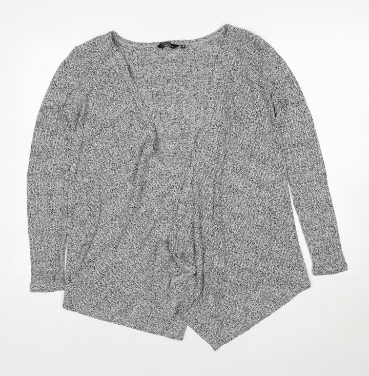 New Look Womens Grey V-Neck Viscose Cardigan Jumper Size 10