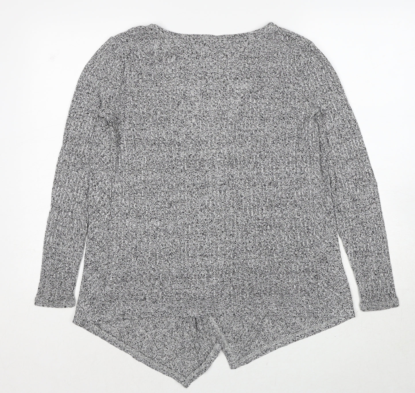 New Look Womens Grey V-Neck Viscose Cardigan Jumper Size 10