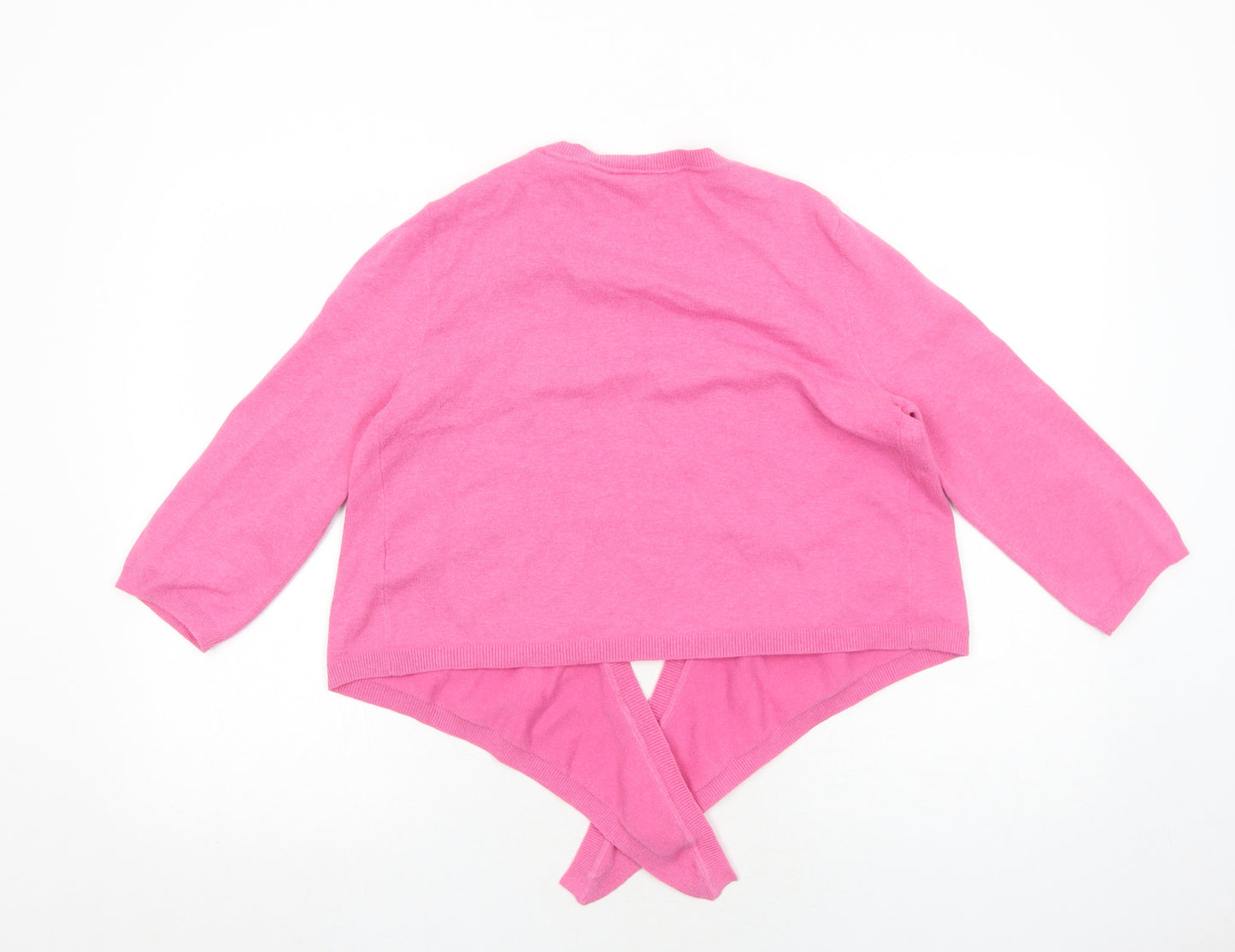 Wallis Womens Pink V-Neck Cotton Cardigan Jumper Size M