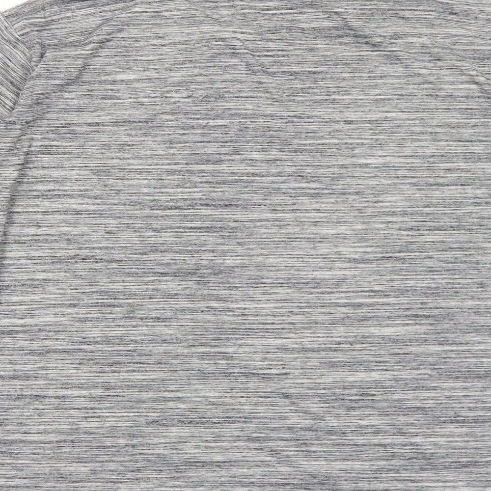 Terranova Womens Grey Polyester Basic T-Shirt Size L Round Neck - Follow Me To The Moon