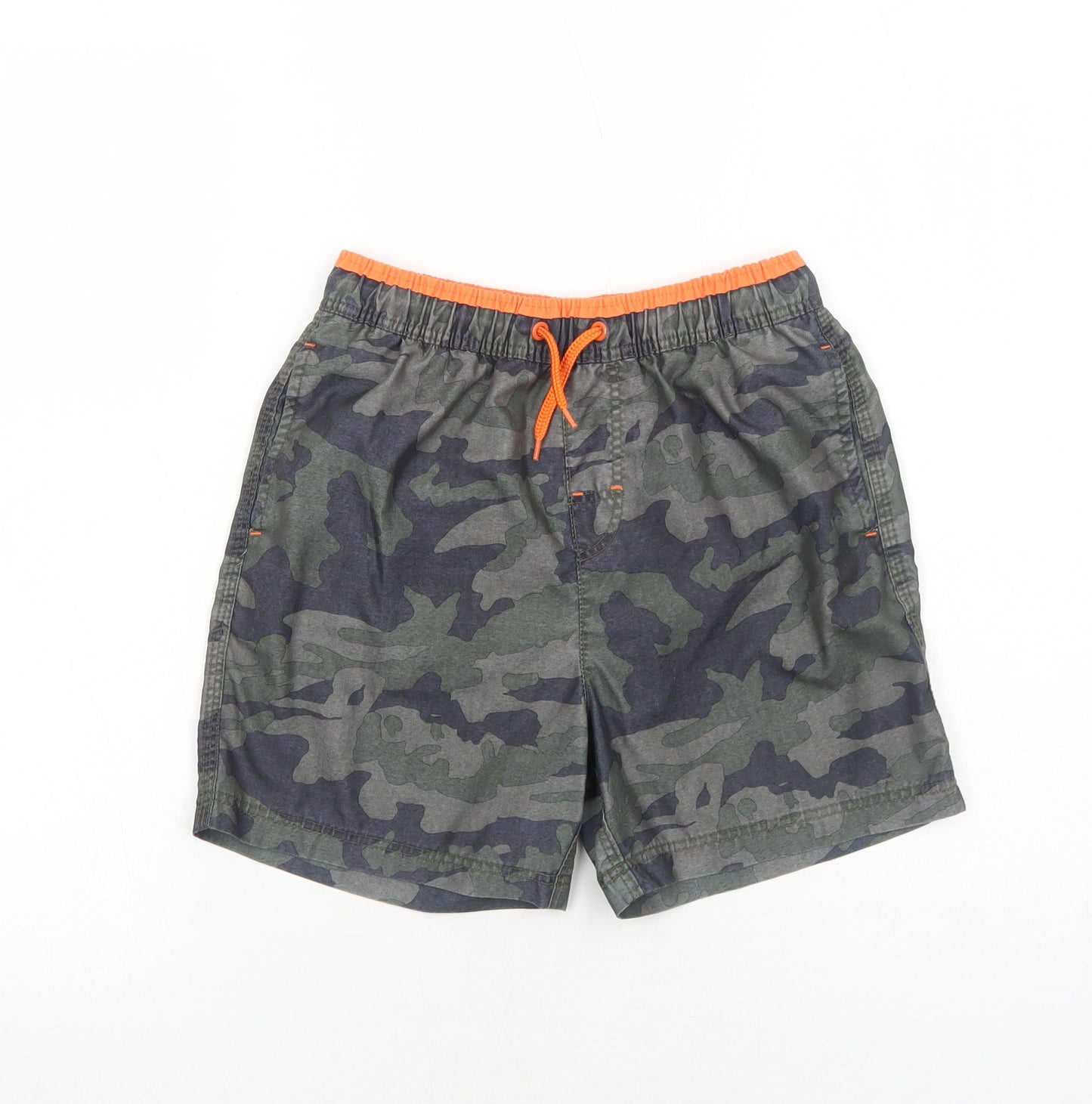 NEXT Boys Green Camouflage Polyester Chino Shorts Size 9 Years Regular Drawstring