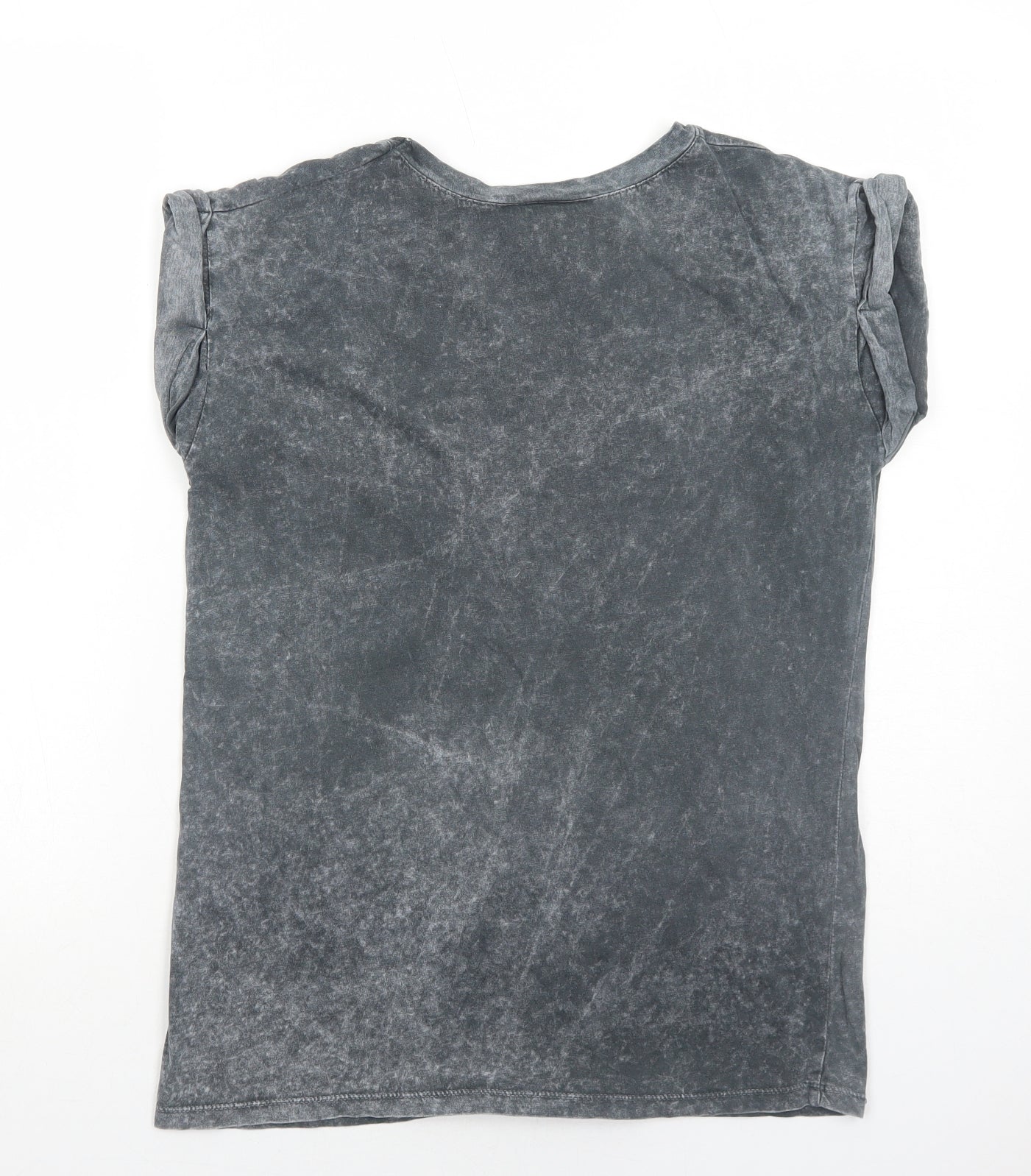 5 Seconds of Summer Womens Grey Cotton Basic T-Shirt Size 8 Round Neck