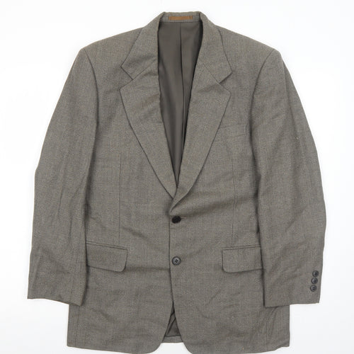 Farago Mens Brown Wool Jacket Suit Jacket Size 42 Regular