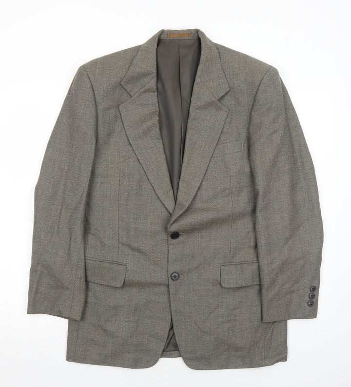 Farago Mens Brown Wool Jacket Suit Jacket Size 42 Regular
