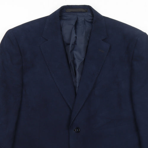 Marks and Spencer Mens Blue Polyester Jacket Suit Jacket Size 42 Regular