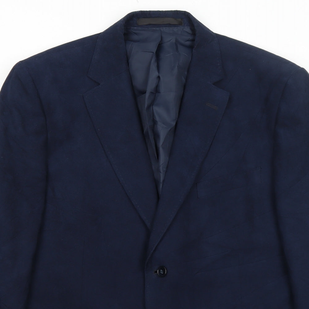 Marks and Spencer Mens Blue Polyester Jacket Suit Jacket Size 42 Regular