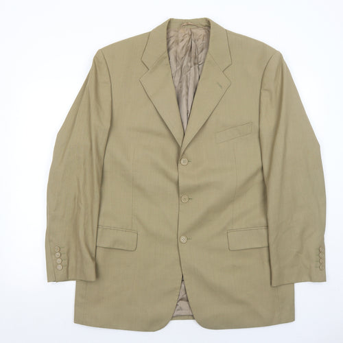 Allders Mens Beige Wool Jacket Suit Jacket Size 42 Regular