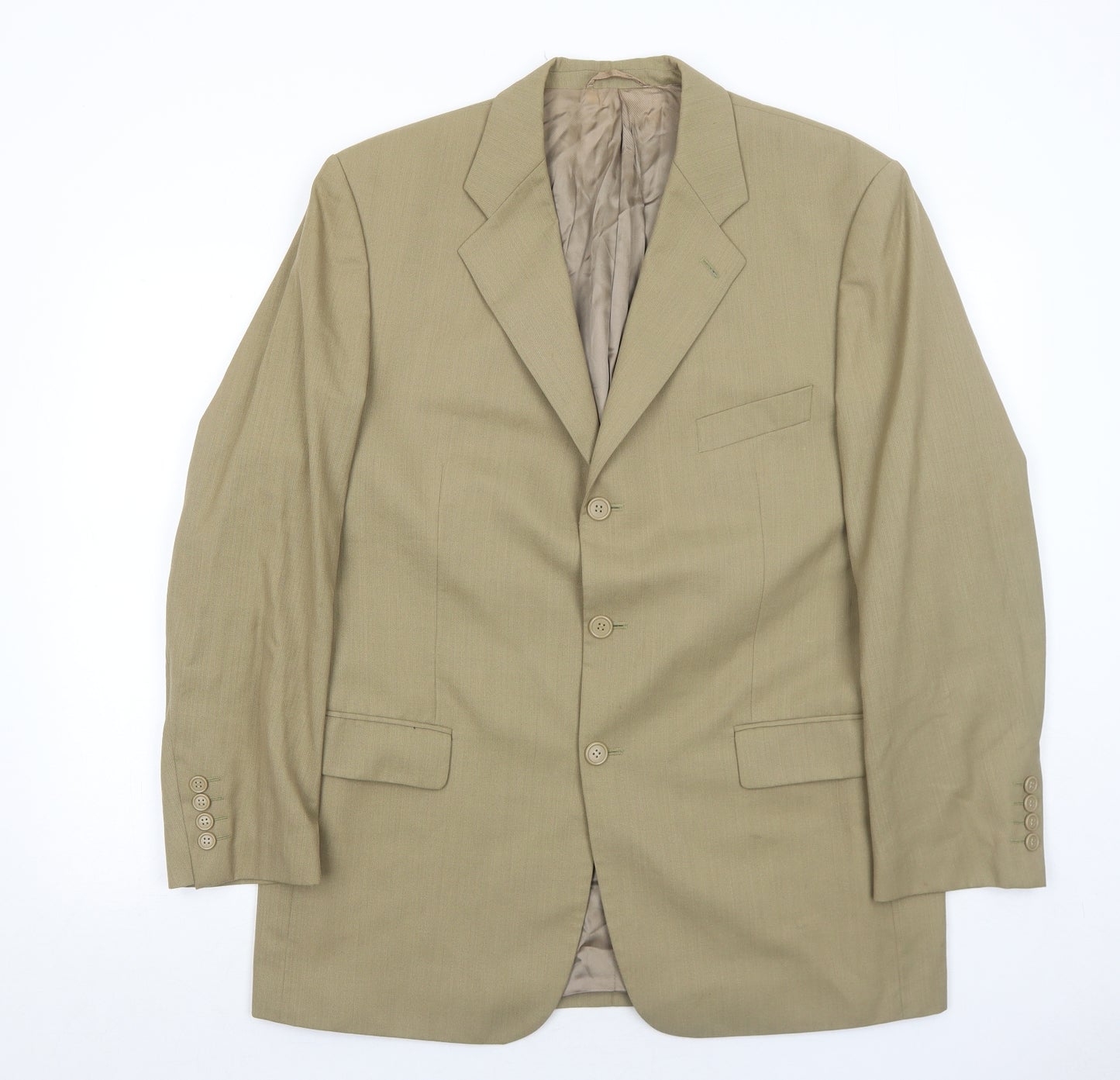 Allders Mens Beige Wool Jacket Suit Jacket Size 42 Regular